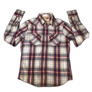 Hollister pearlsnap western button up shirt large